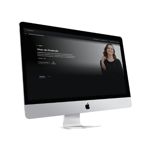 Tela plataforma viver de produção